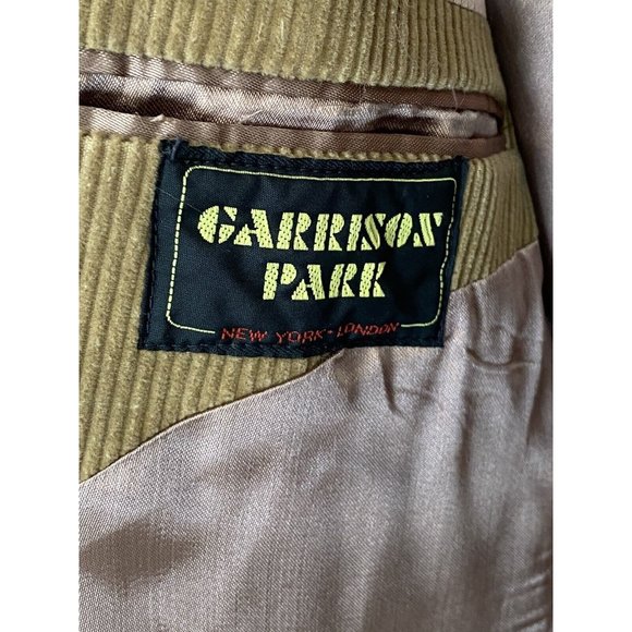 Garrison Park Men's 46R Vintage Tan Brown Corduroy Blazer W/ Elbow Patches - Picture 6 of 11